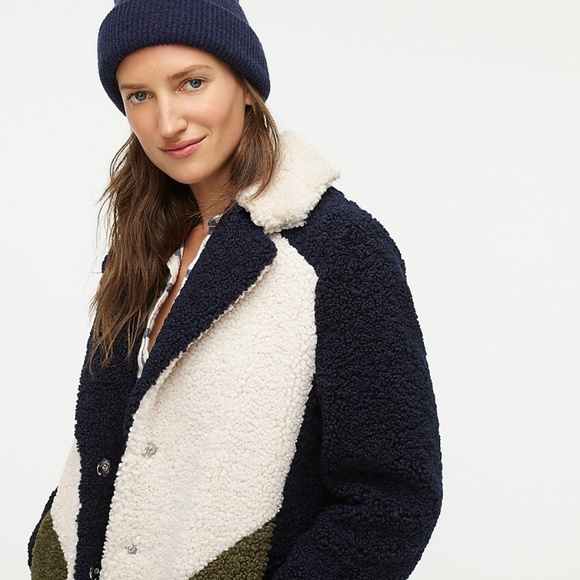 J. Crew 2019 Teddy Sherpa Topcoat -Petite XXS NWT - Picture 2 of 5